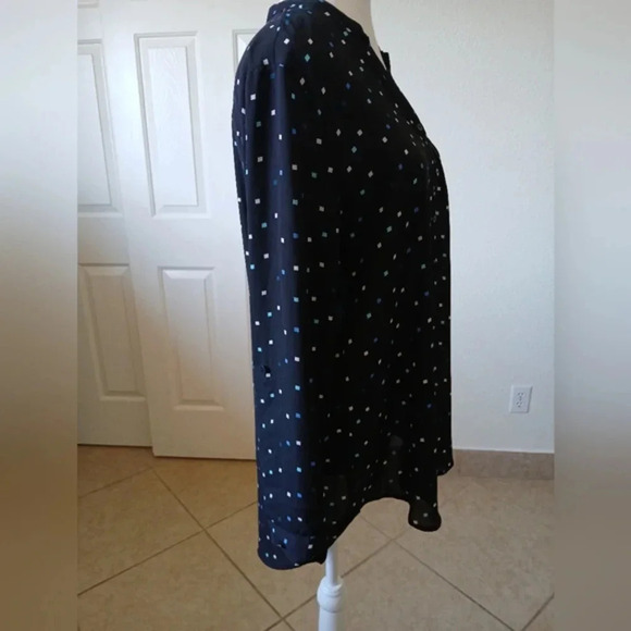 Worthington‎ Womens Tunic Black Roll Tab Sleeve Medium - Picture 3 of 16